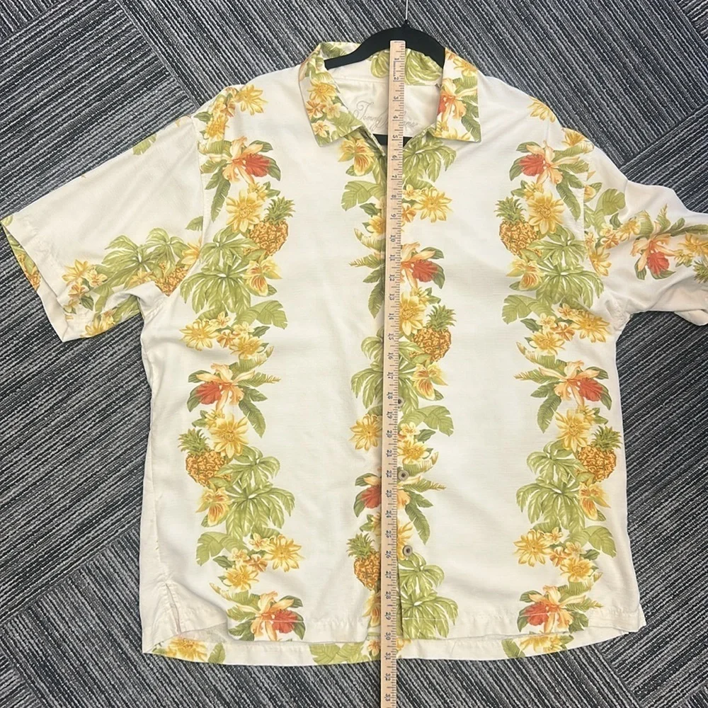 Tommy Bahama Aloha Men’s 100% Silk Hawaiian Short Sleeve Top Shirt Size XL